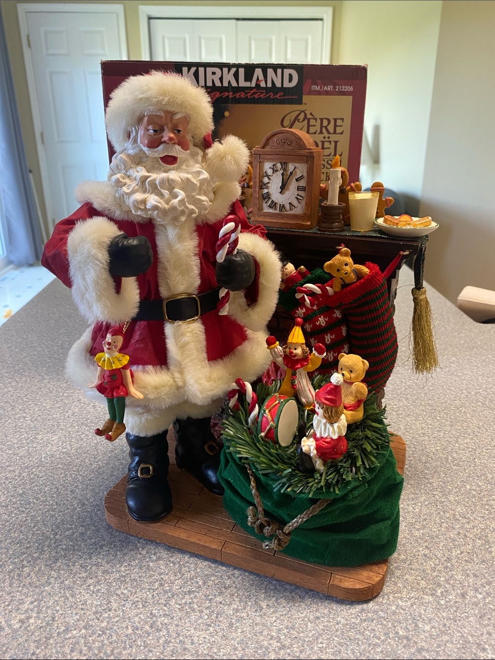 Kirkland Signature Collection Santa with Green Toy Sack Holiday Figurine